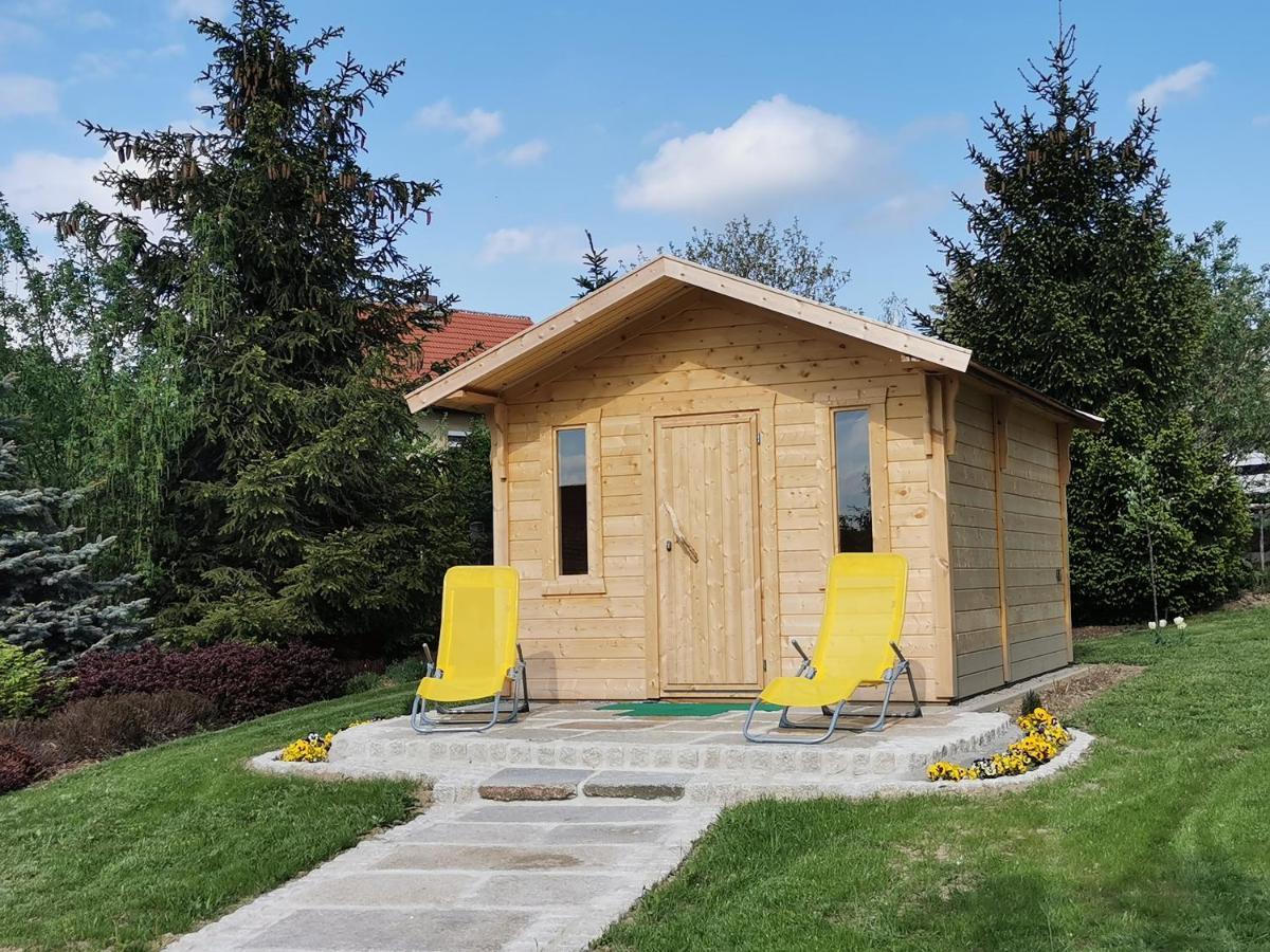 Pension Raupennest Mit Blockhaussauna Budyšín Exteriér fotografie